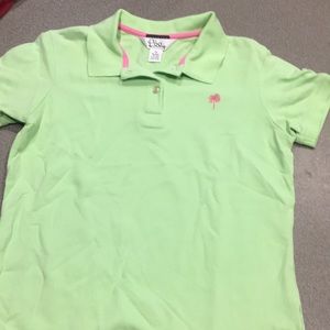 Lily Pulitzer XS lime green 2-button SS polo shirt